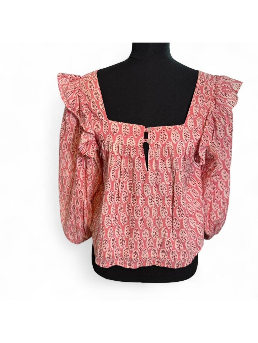 Emerson Fry India Collection Organic Cotton Adelina Blouse Size XS